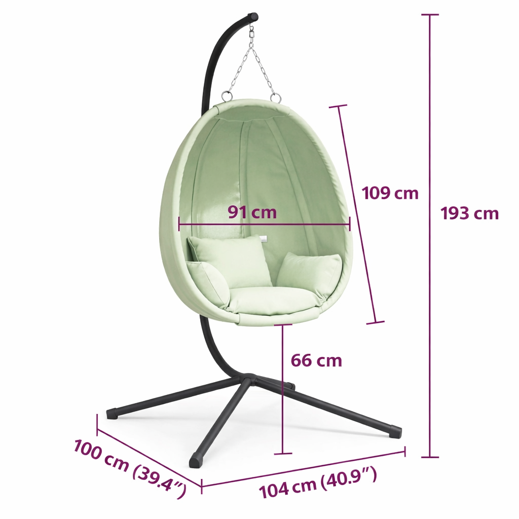 Fauteuil de jardin suspendu sur pied