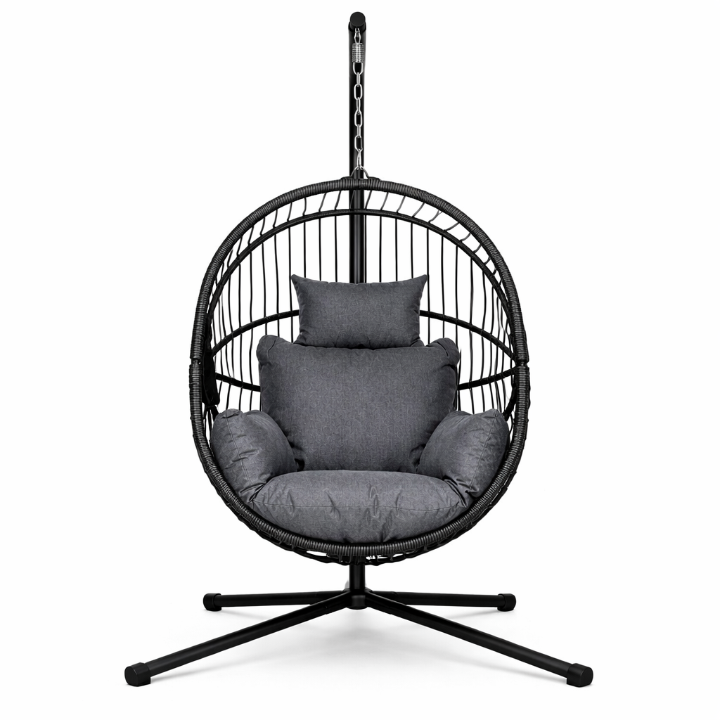 Fauteuil oeuf suspendu extérieur sur pied