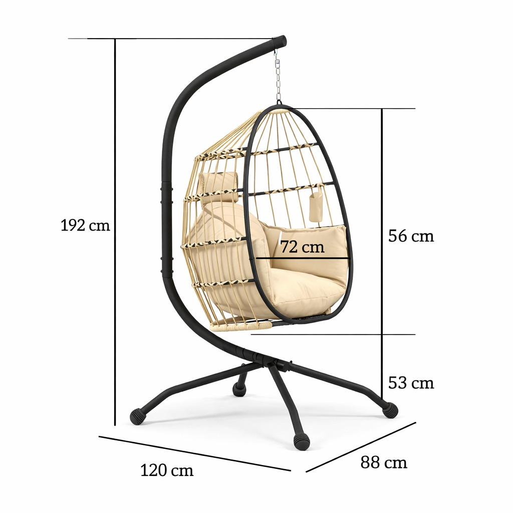 Chaise de jardin oeuf suspendu