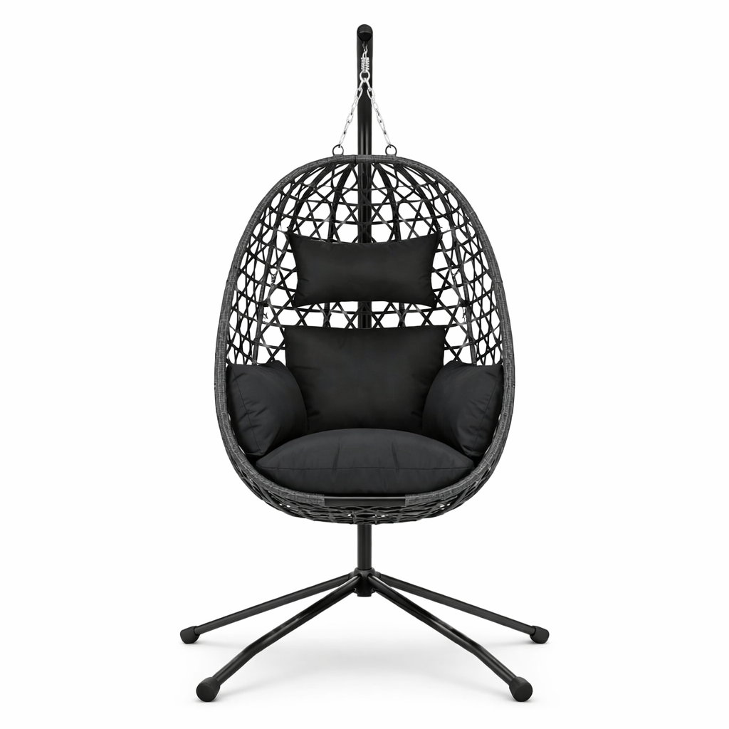 Fauteuil oeuf suspendu sur pied