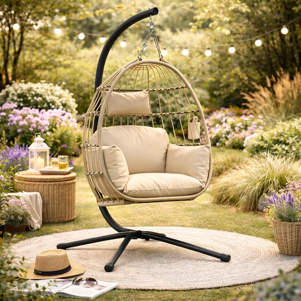 Chaise de jardin oeuf suspendu