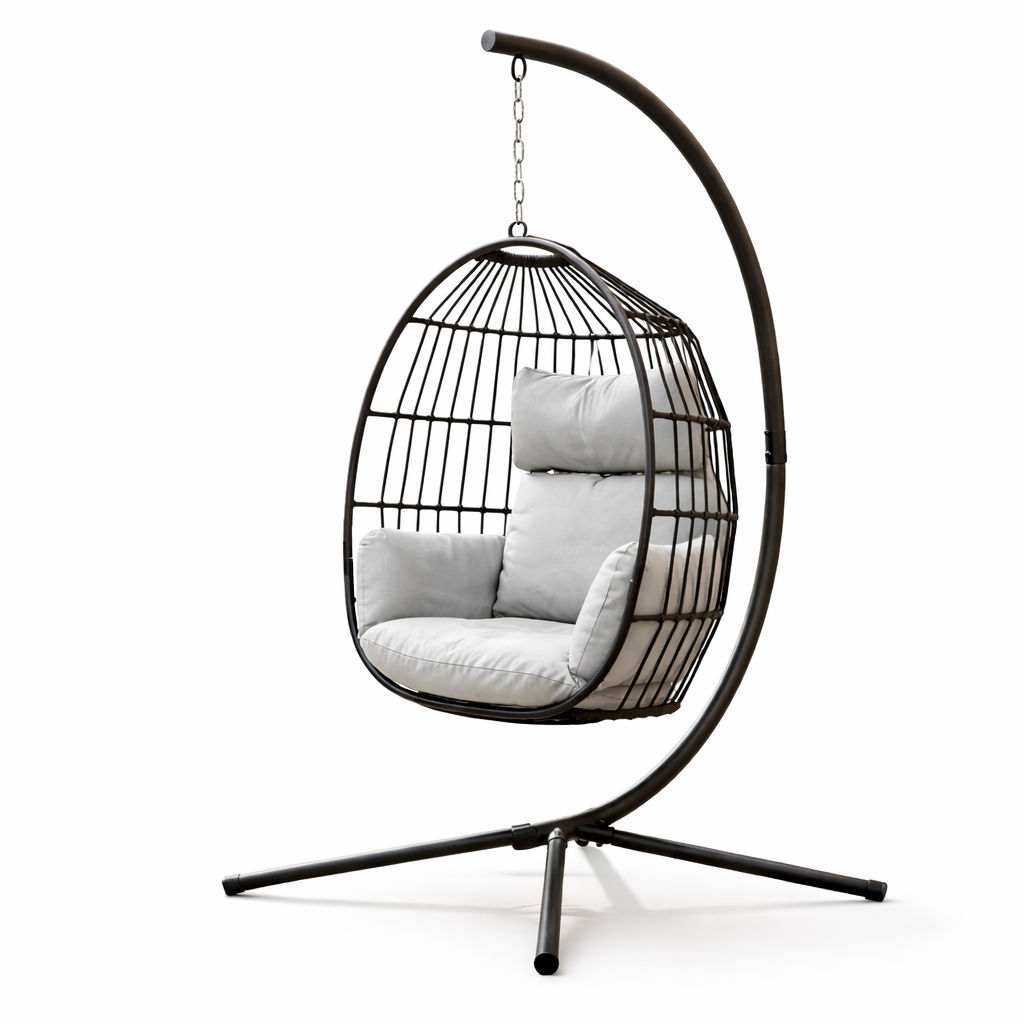 Fauteuil oeuf suspendu avec pied