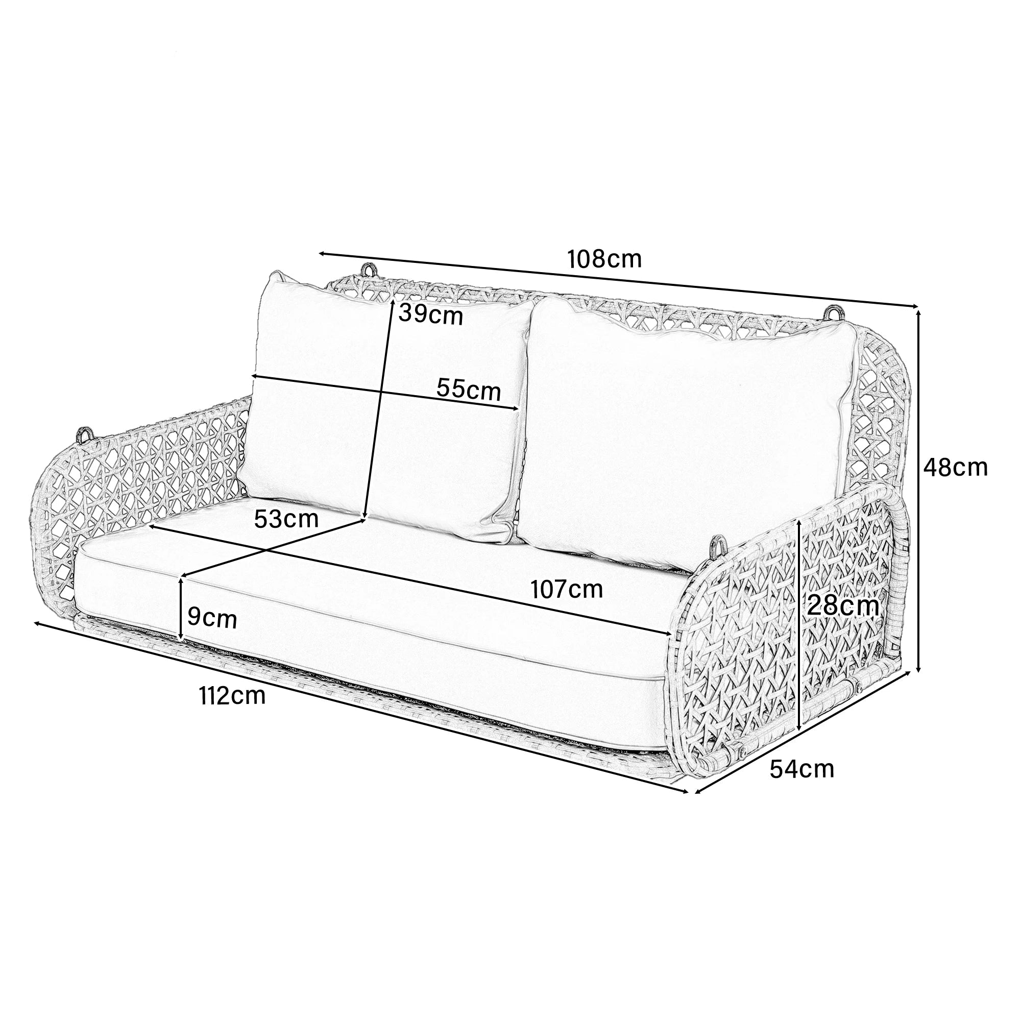 Fauteuil suspendu 2 places